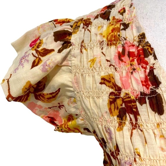 Nwot Sea New York Esme midi floral dress smocked tiered skirt cap sleeves size 6 - Picture 10 of 16